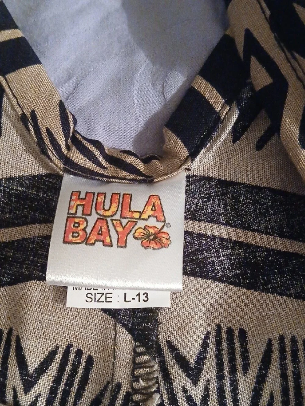 Hawaiian Tribal Print Beige and Black Sleeveless Romper